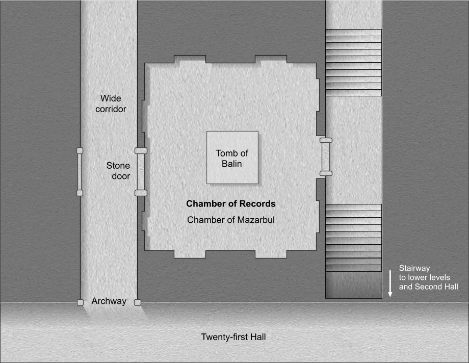 Plan of the Chamber of Records within Moria