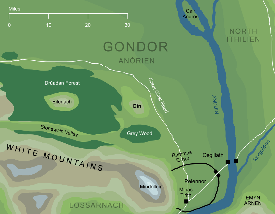 Map of the hill of Dîn