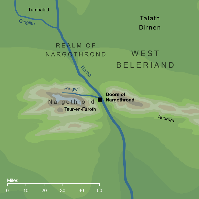 Map of the Doors of Nargothrond