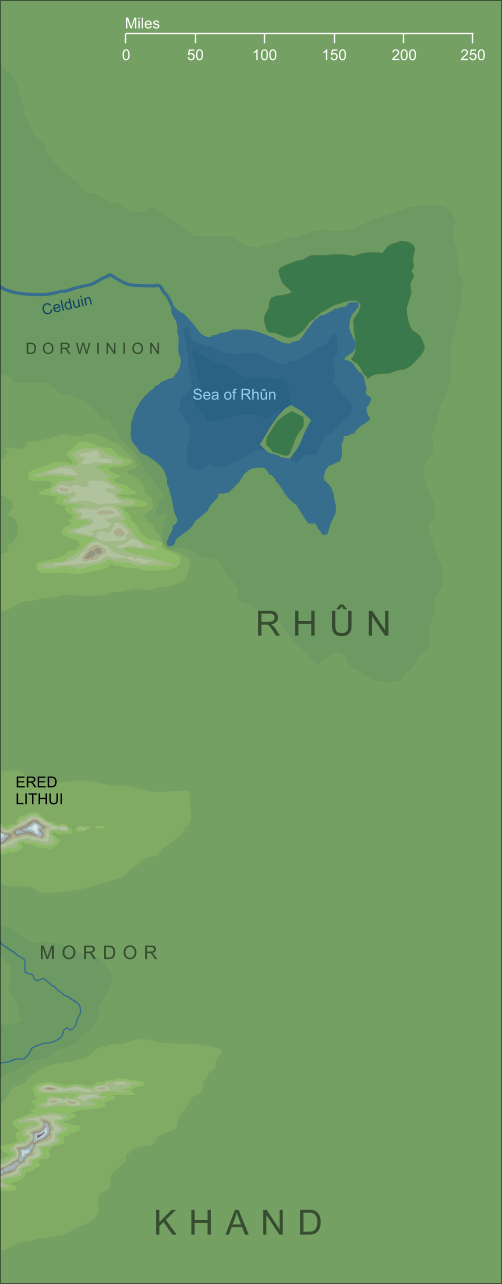 Map of the Eastlands of Middle-earth