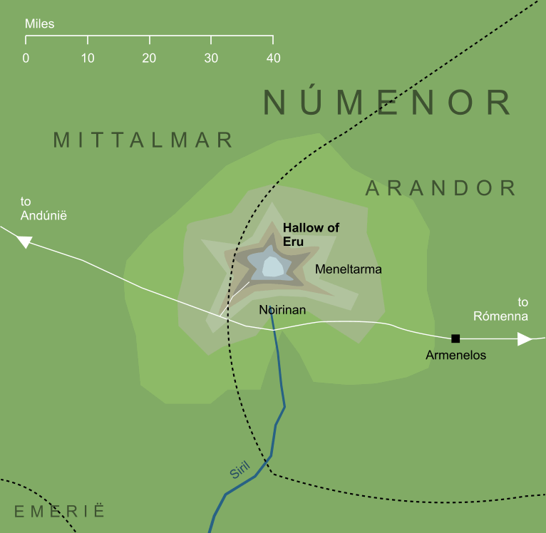 Map of the Hallow of Eru on the Meneltarma