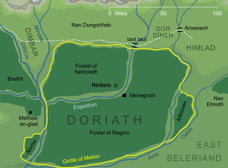 Map showing the likely location of Hírilorn