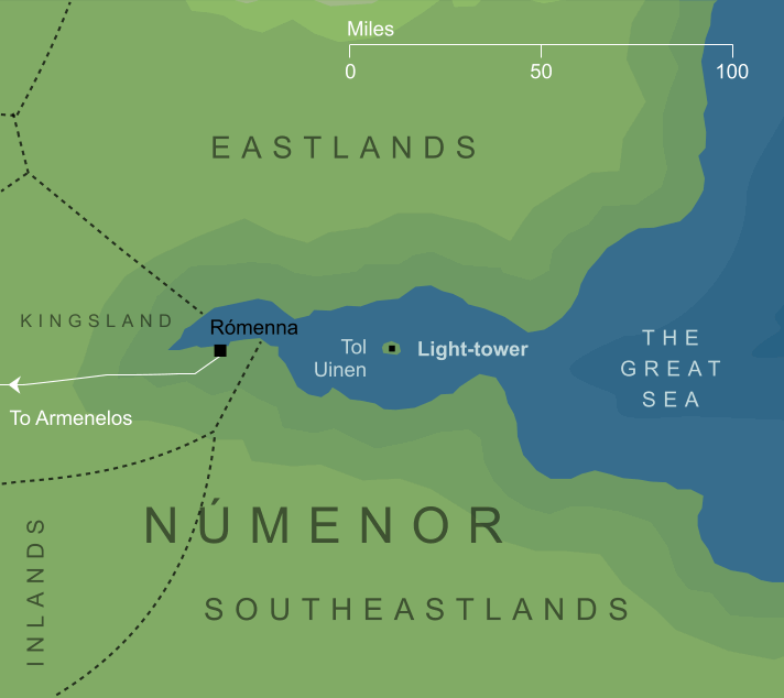 Map of the Light-tower on Tol Uinen