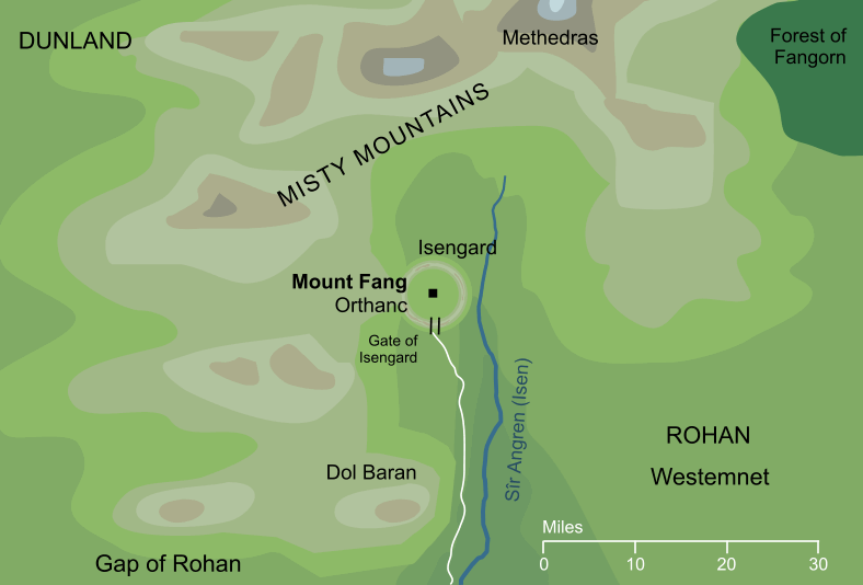 Map of Mount Fang (Orthanc)