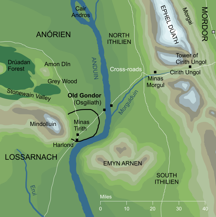 Map of Old Gondor