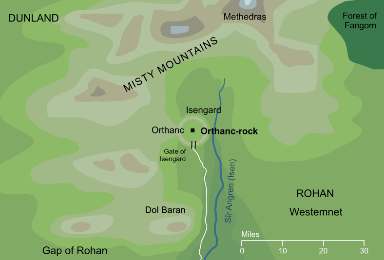 Map of the Orthanc-rock