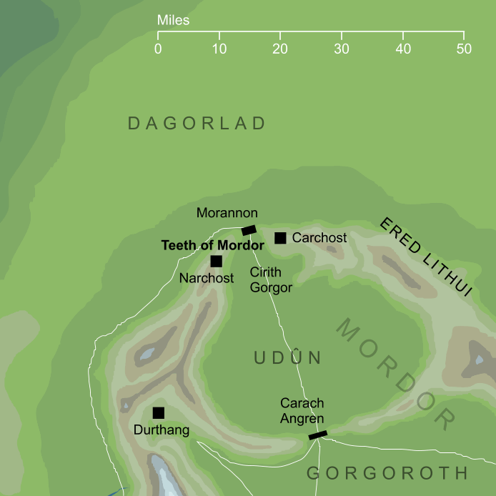 Map of the Teeth of Mordor